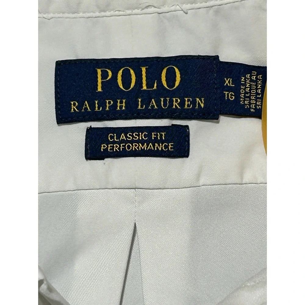 Polo Ralph Lauren‎ Performance Shirt Mens XL White Button Down SS Classic Fit